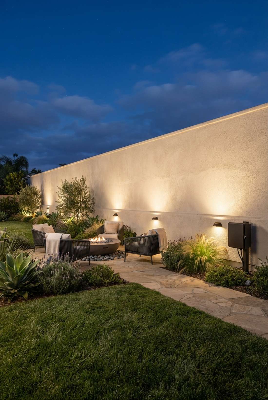 uniform stucco wall illumination