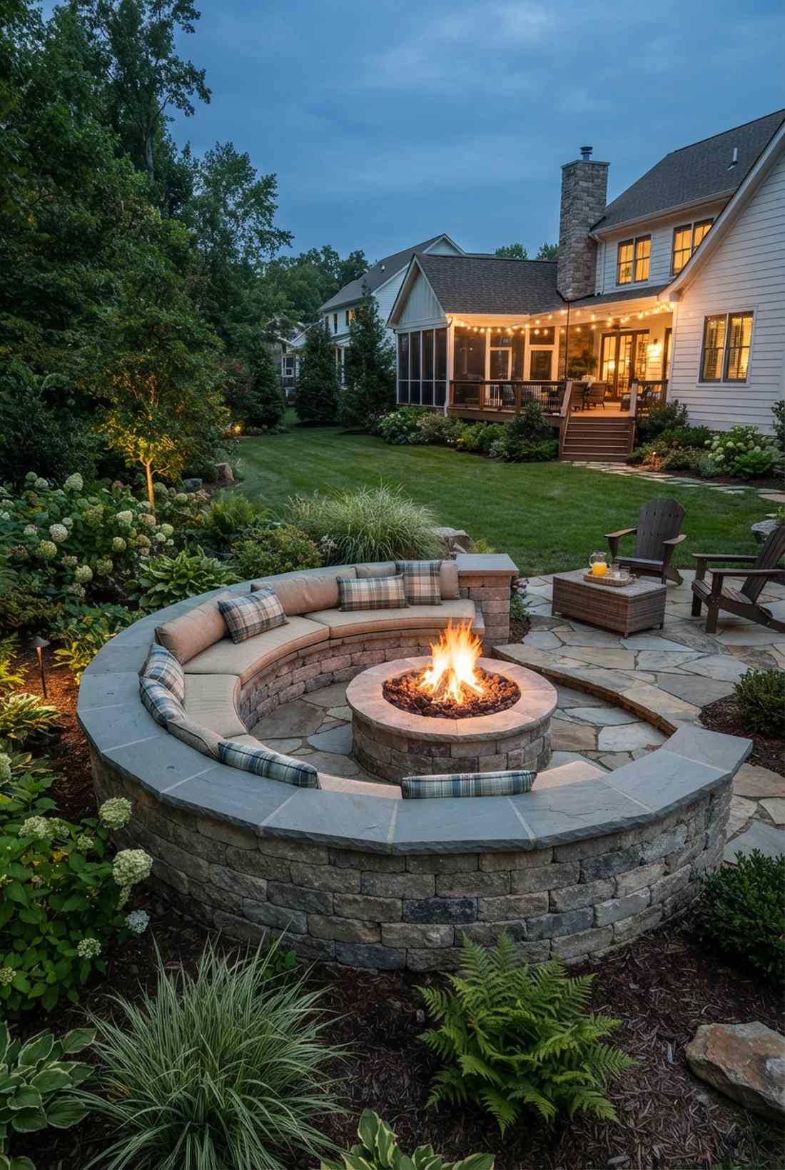 built in stone seating