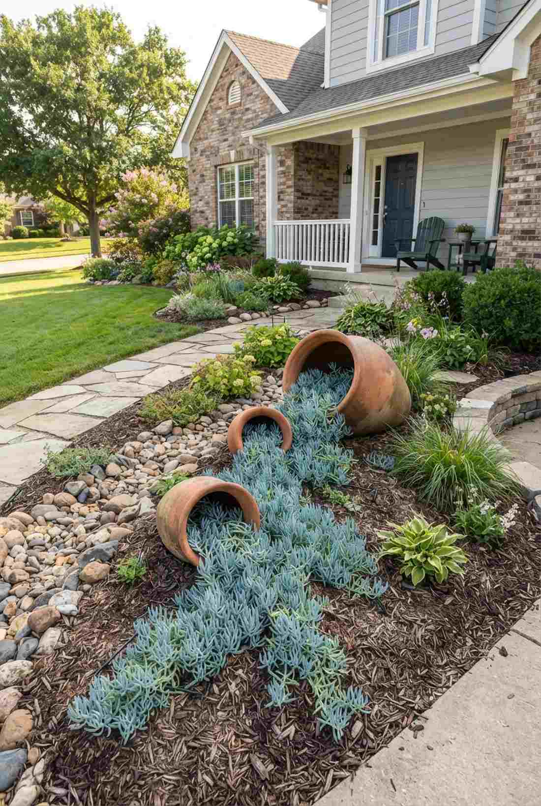 cascading pot water feature illusion