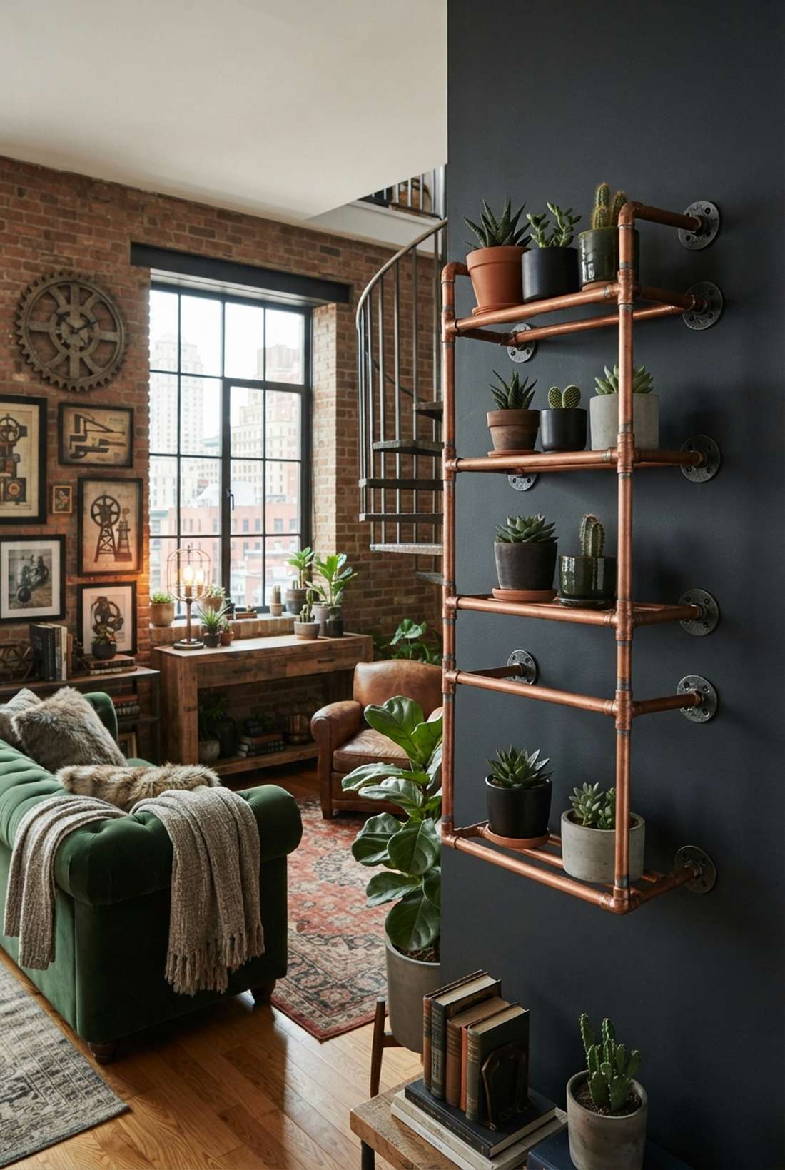 copper pipe wall rack