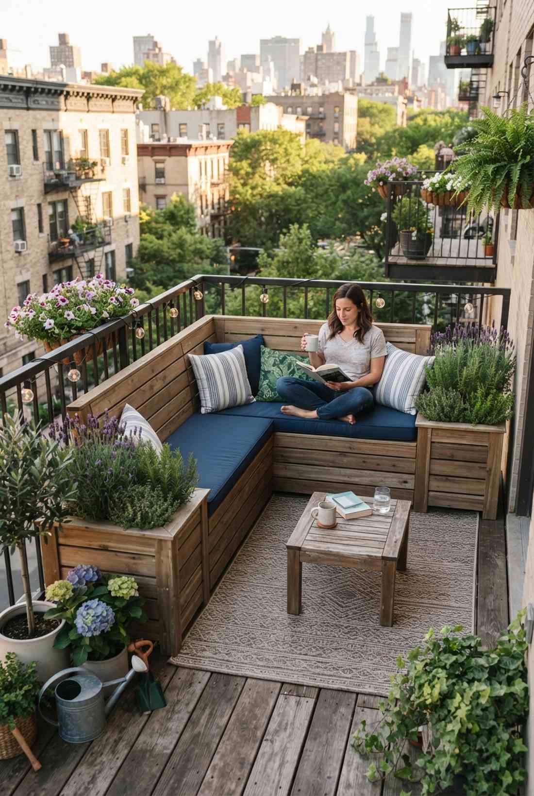 corner bench with built in planters