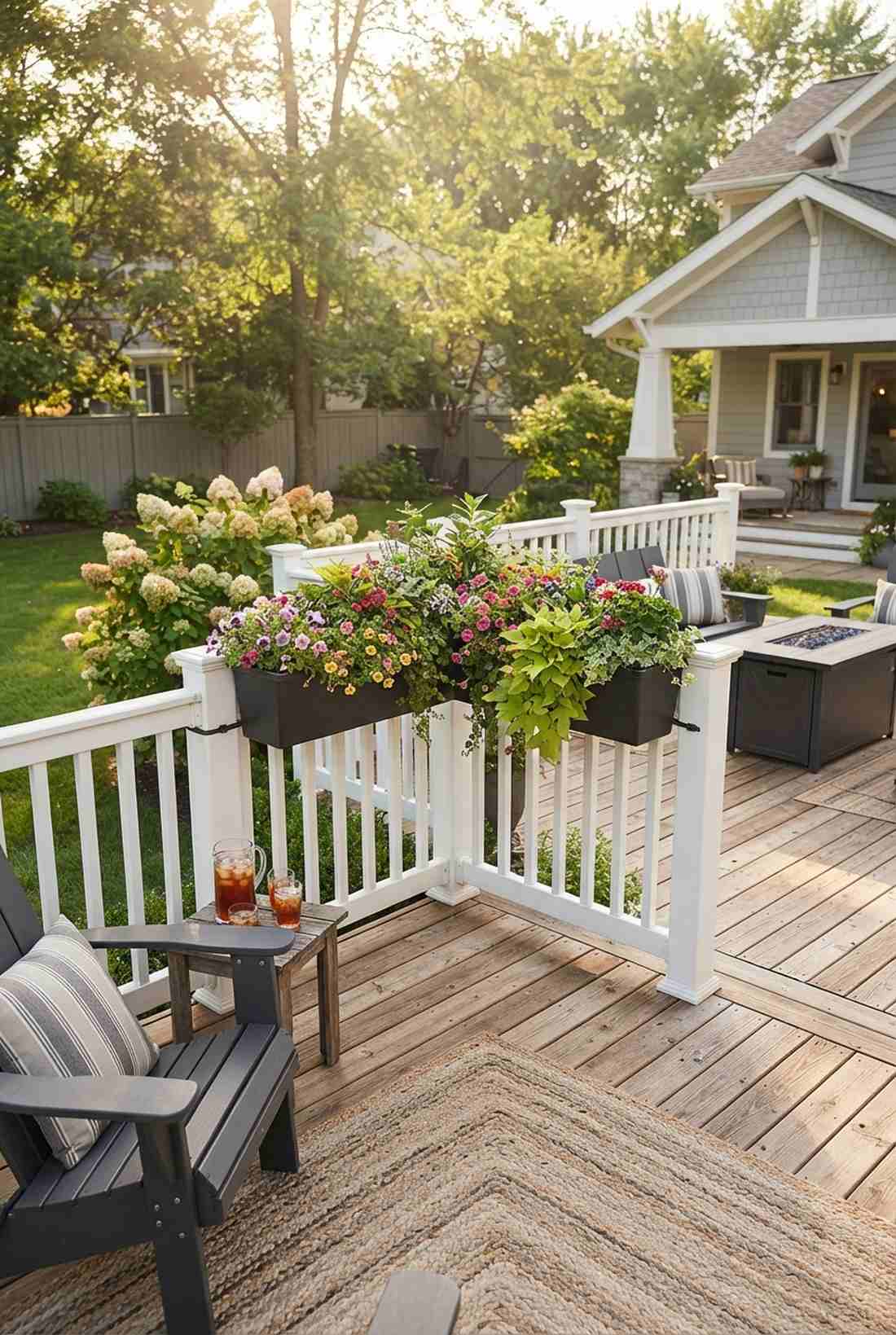 corner rail planters