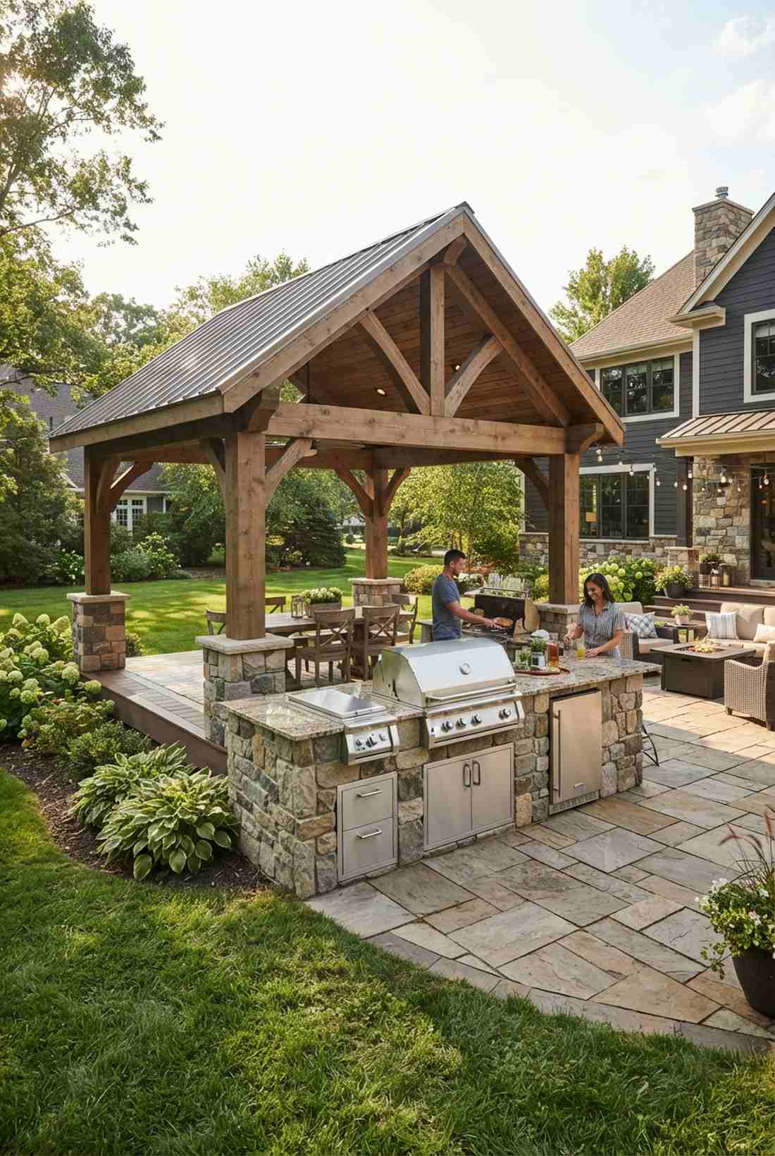 covered outdoor kitchen pavilions