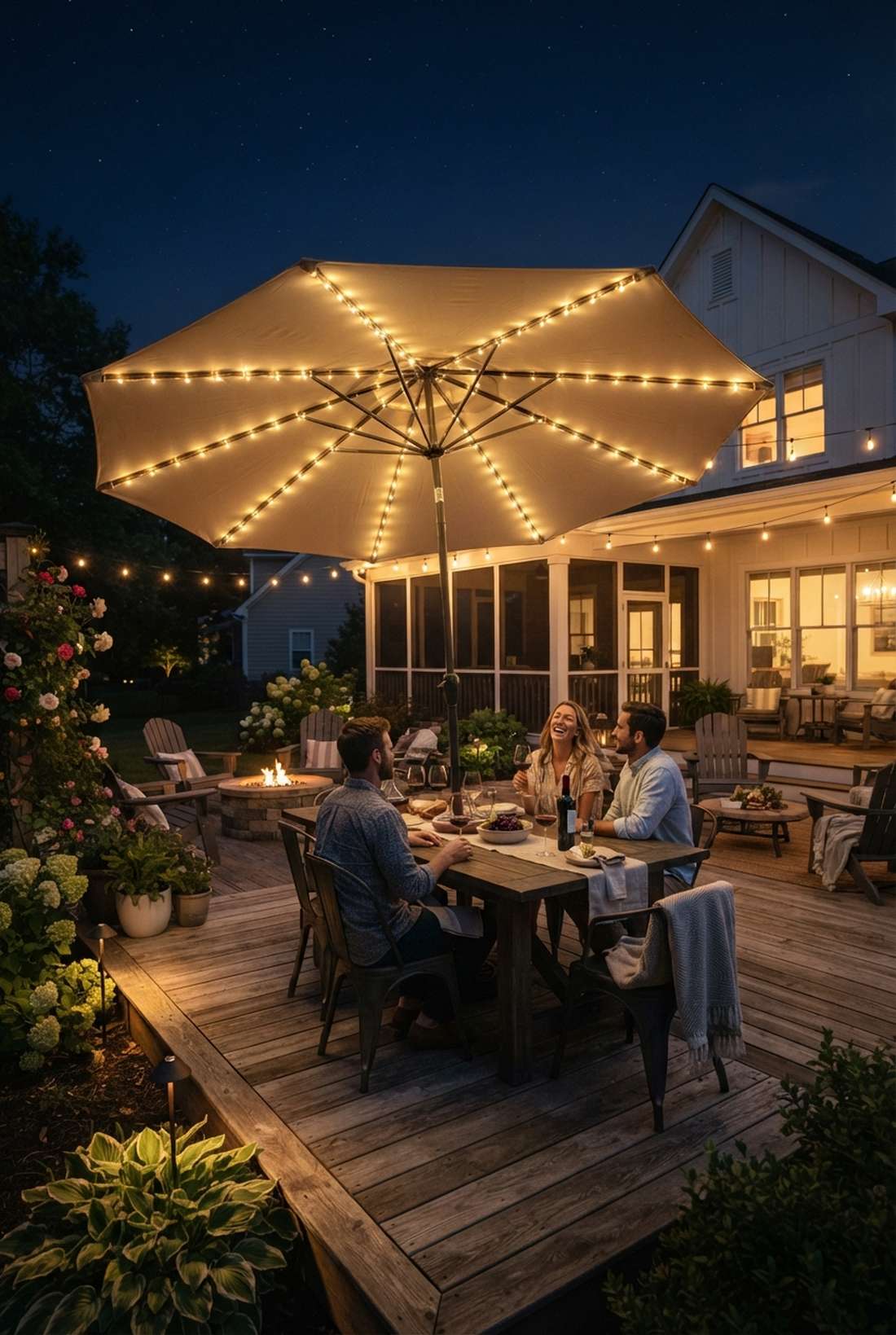 fairy light umbrella wrap