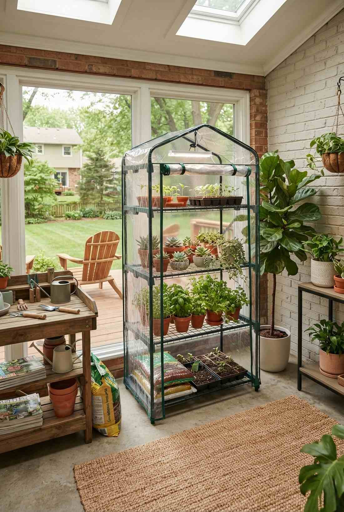 four tier mini greenhouse sixty three inches tall