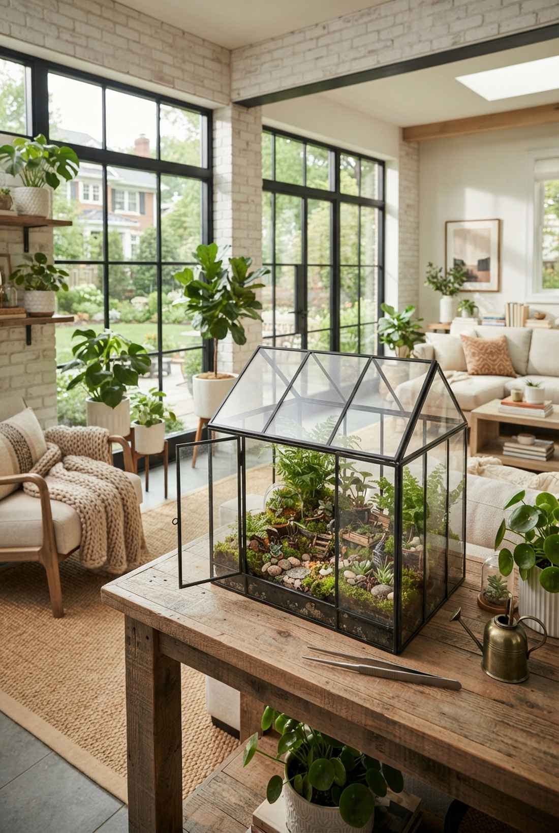 glass and steel greenhouse