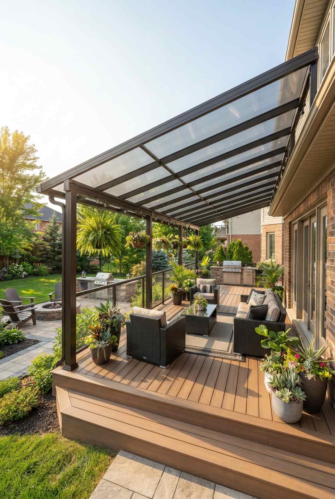 glass roof conservatory deck