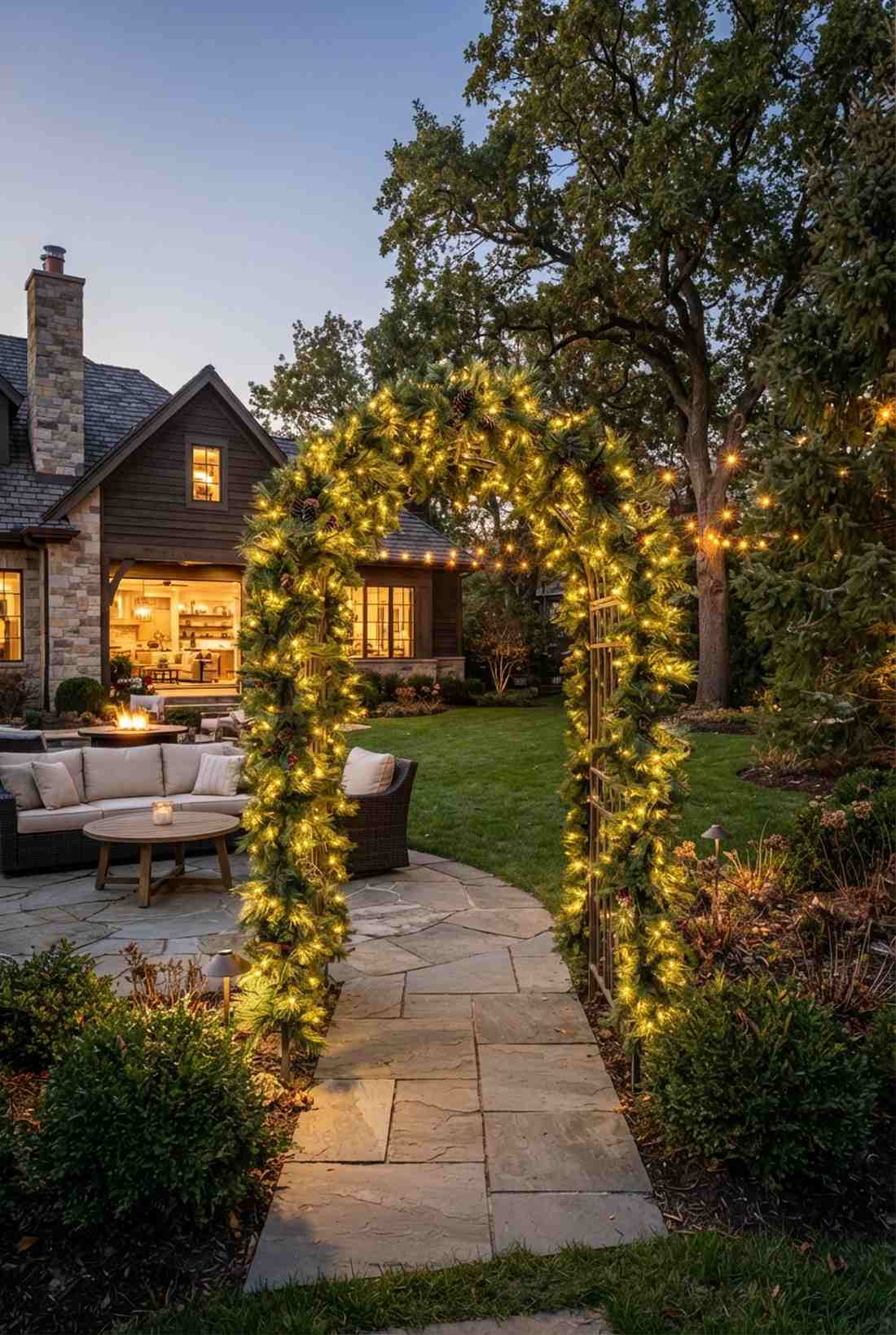 illuminated archway entrance