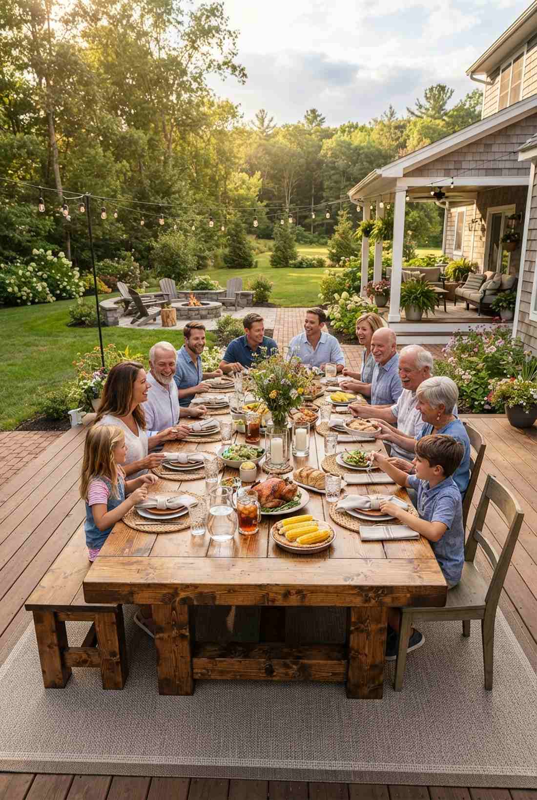 long farmhouse style dining table