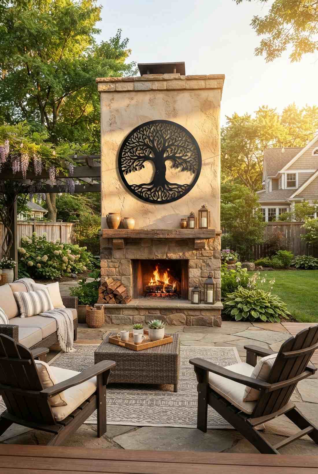 outdoor metal tree of life