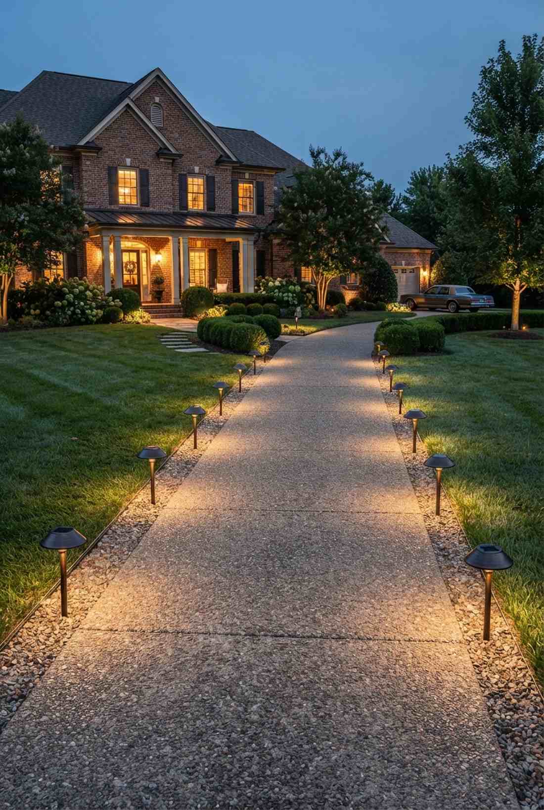 pathway border mushroom rows