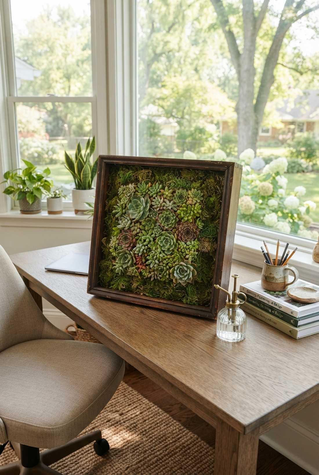 picture frame succulent art
