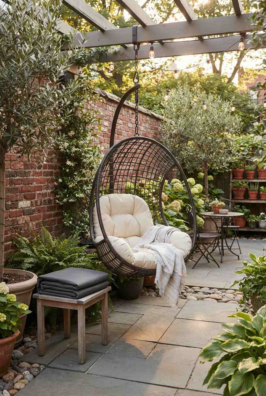 rattan tear drop hanging chair