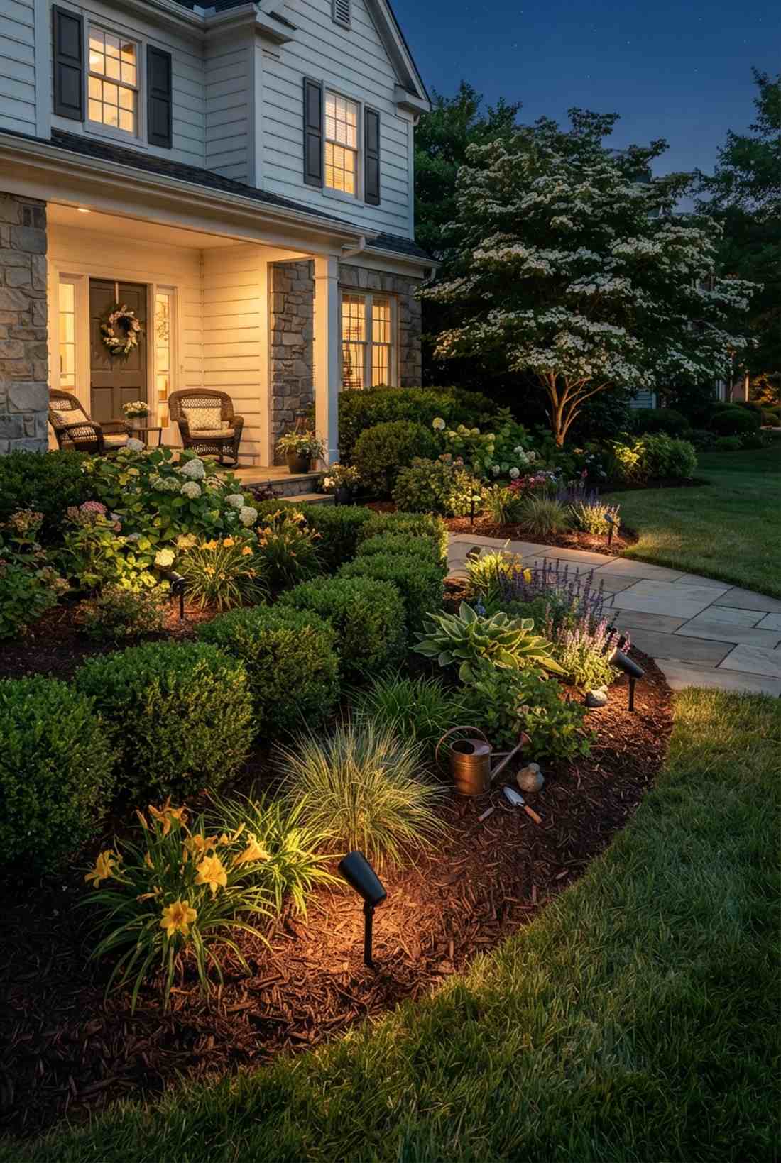 shrub garden bed accents