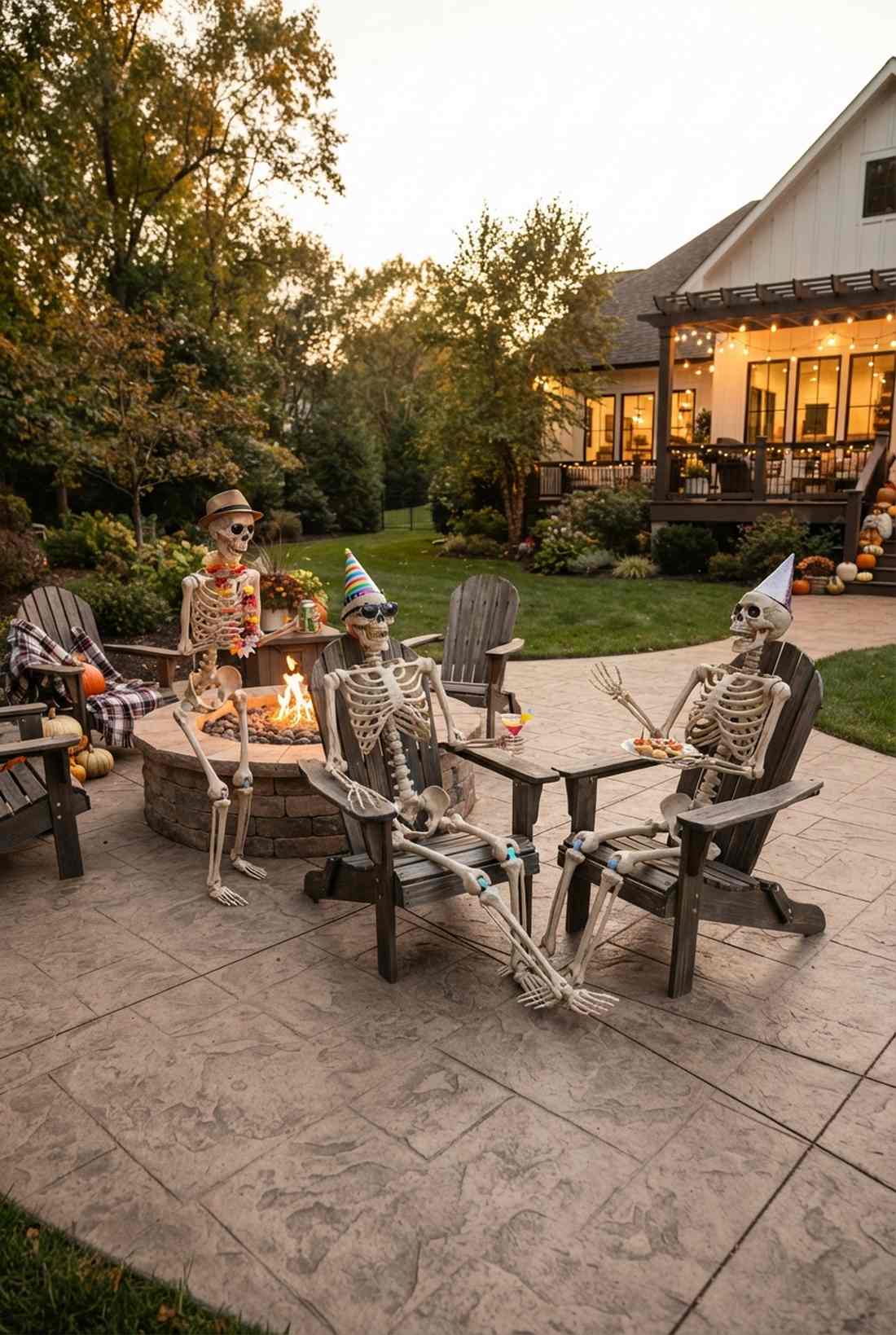 skeleton party scene