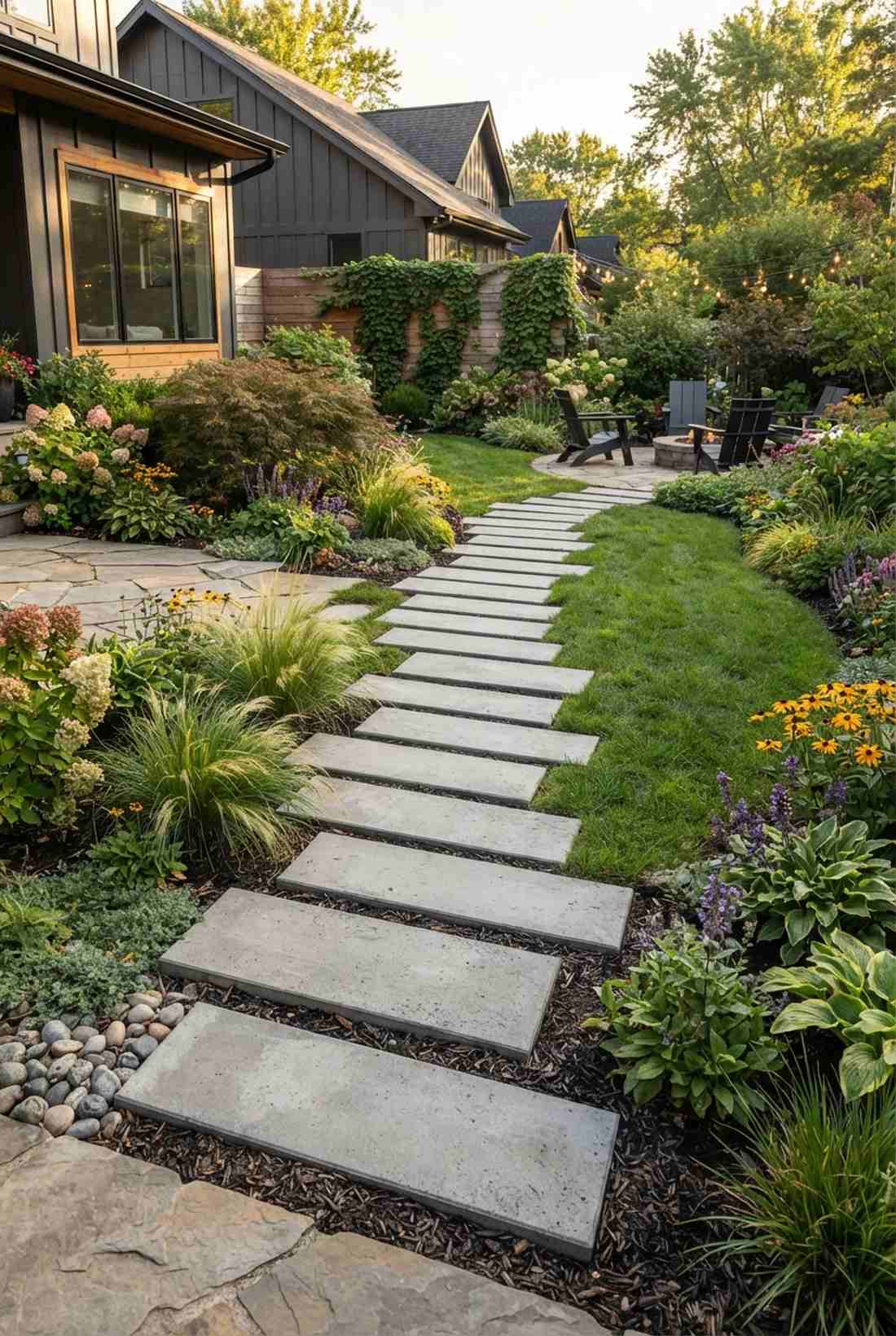 staggered plank stepping stones