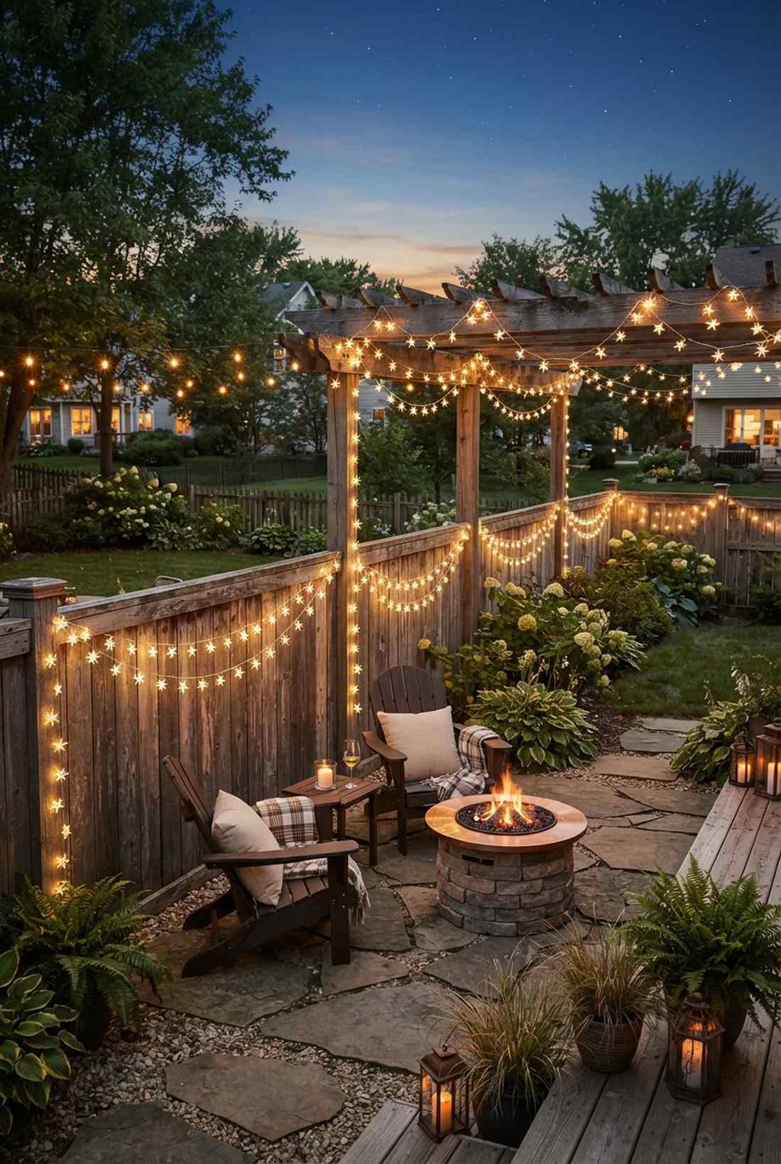 star garland fence decoration