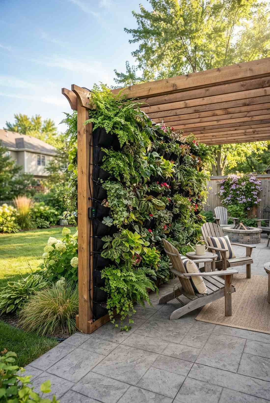 vertical garden wall pergola