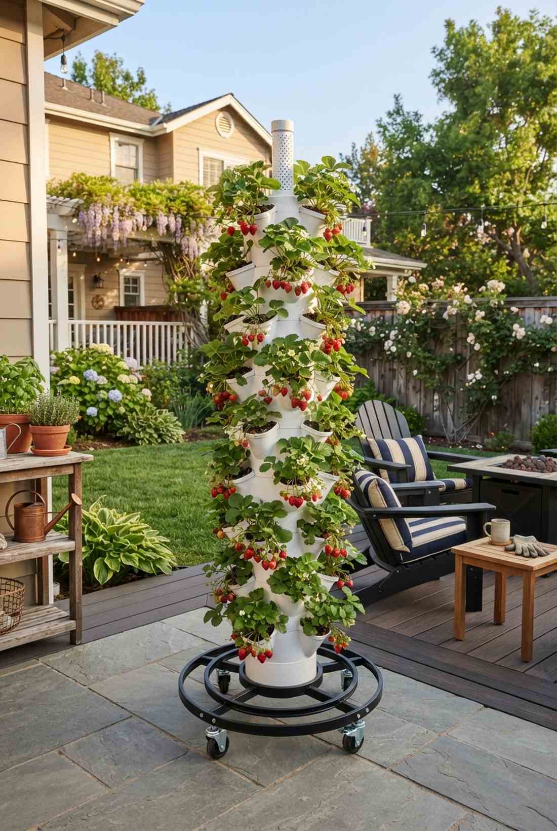 wheeled vertical tower garden