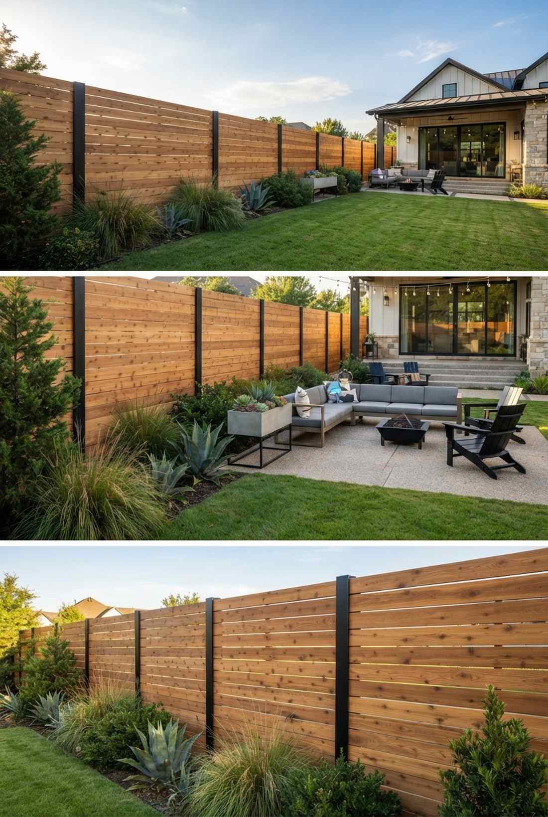 wide plank horizontal fence
