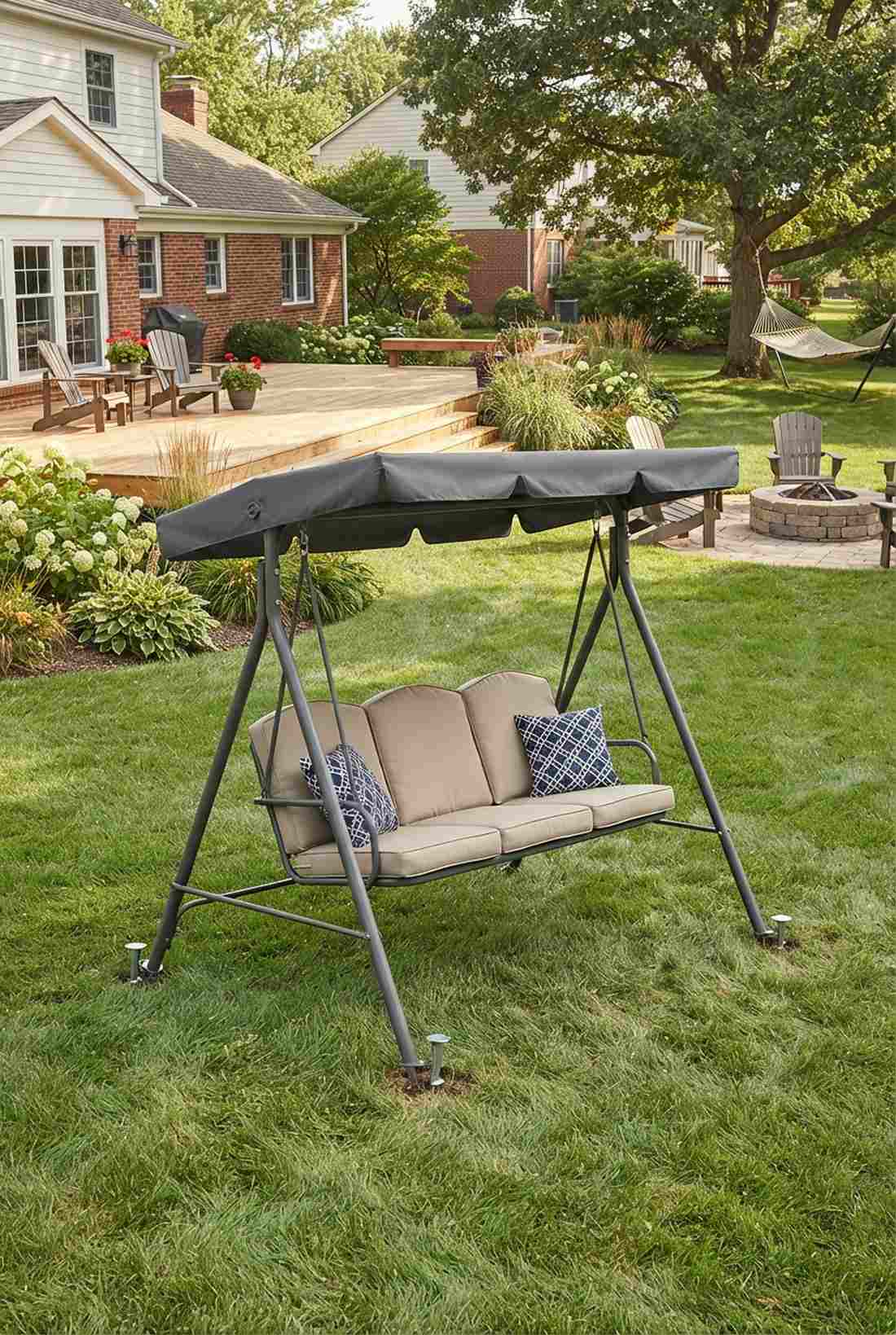 a frame three seat swing