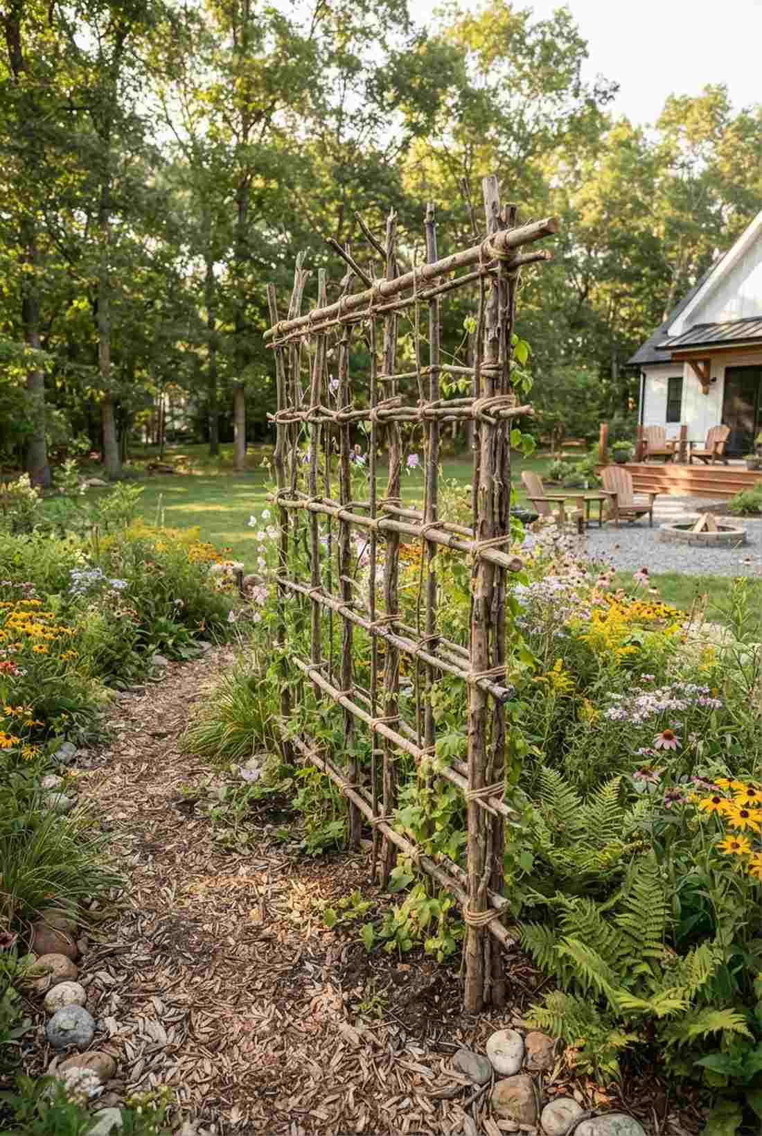 branch and twig rustic screen