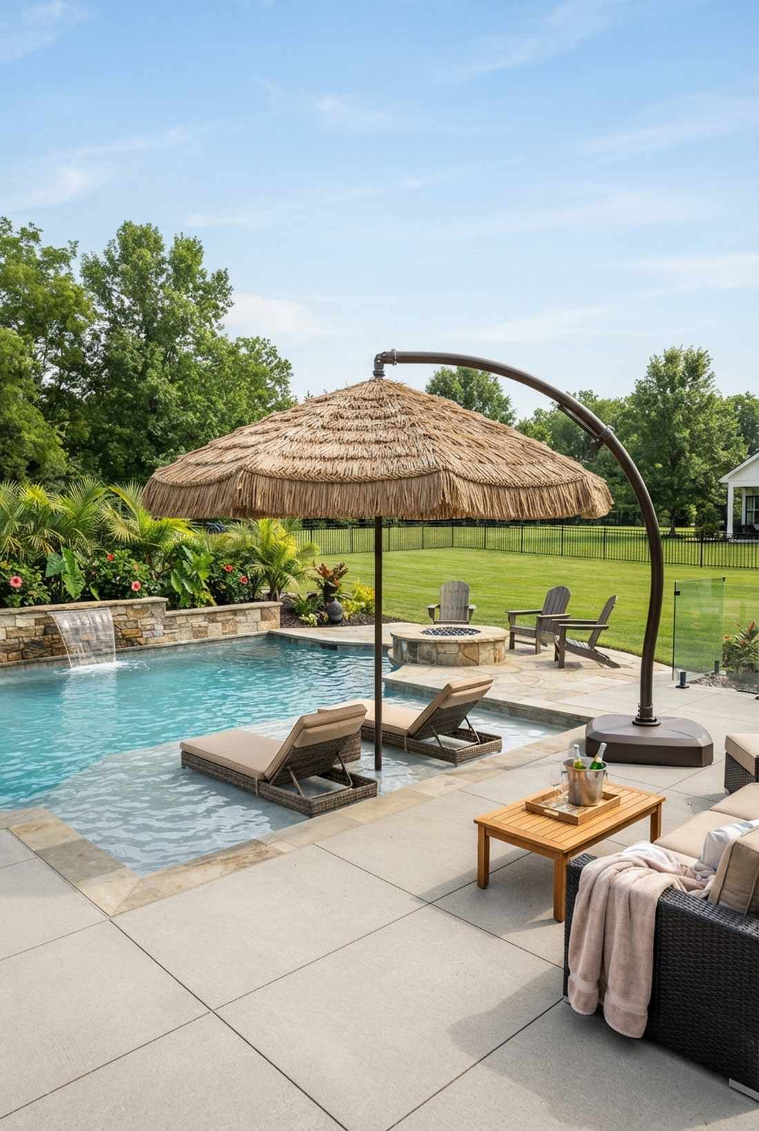 cantilever tiki thatch hybrid