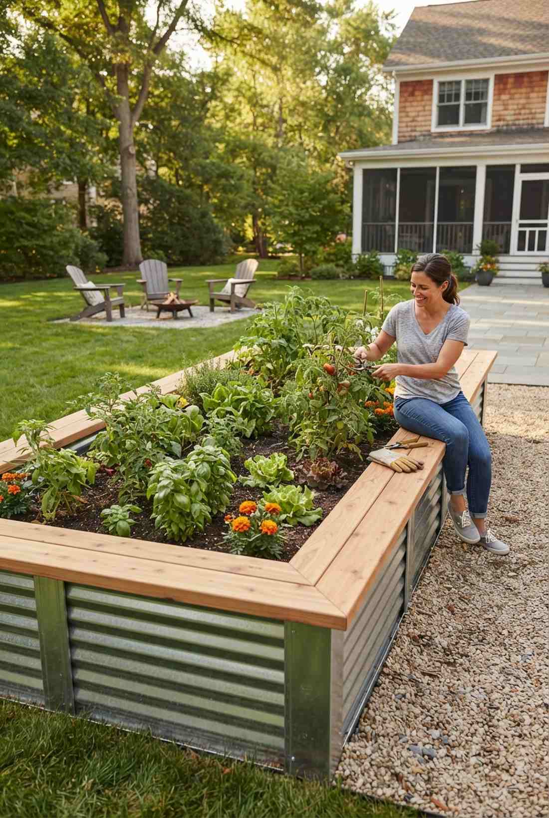 cedar cap galvanized wall