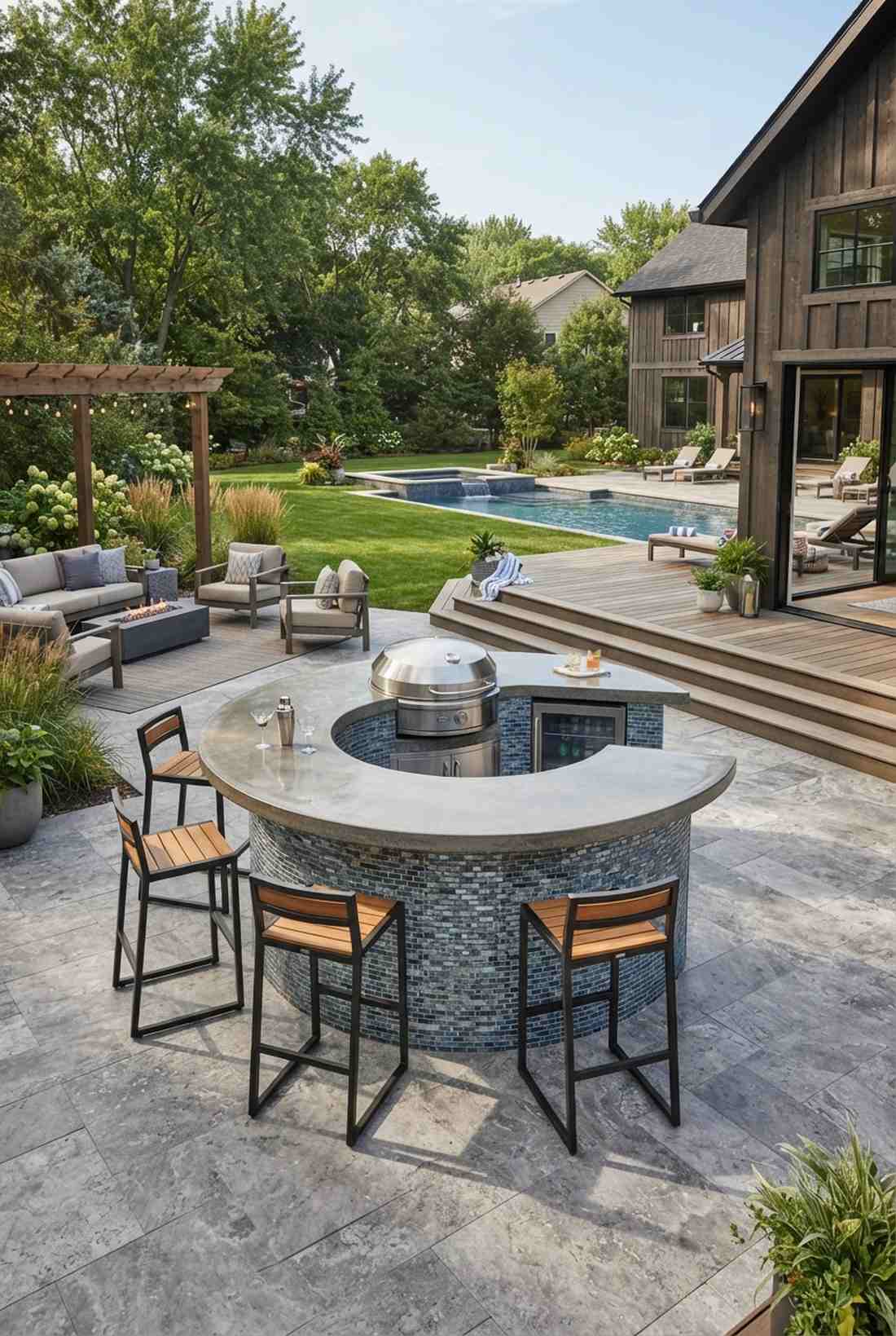 circular grill bar island
