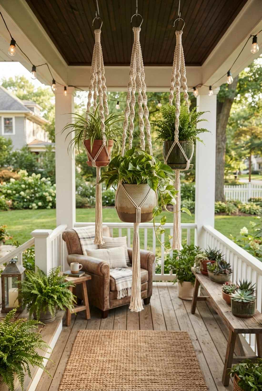 classic macrame spiral hanger