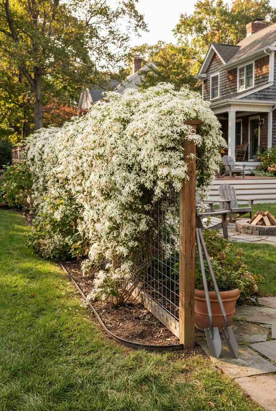 clematis paniculata sweet autumn cascade