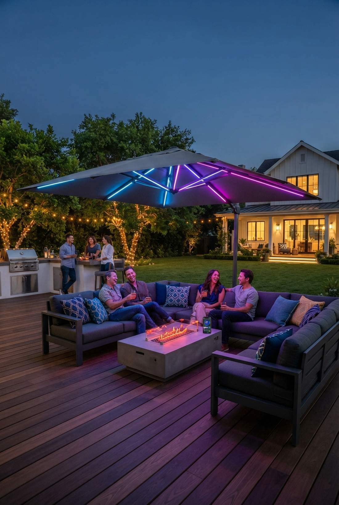 color changing umbrella system