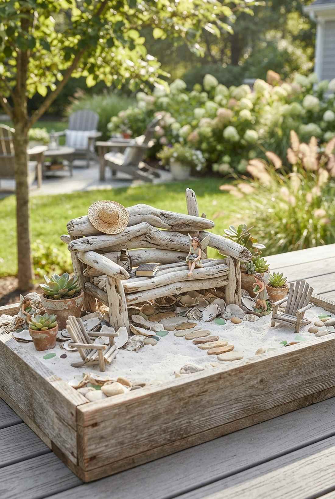 driftwood bench