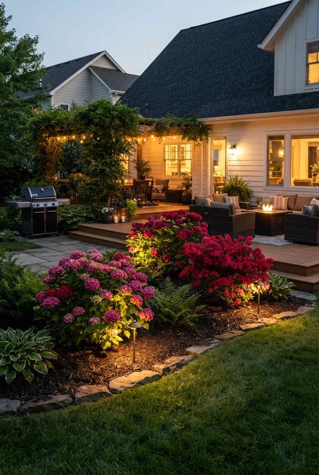 flowering shrub accent spots