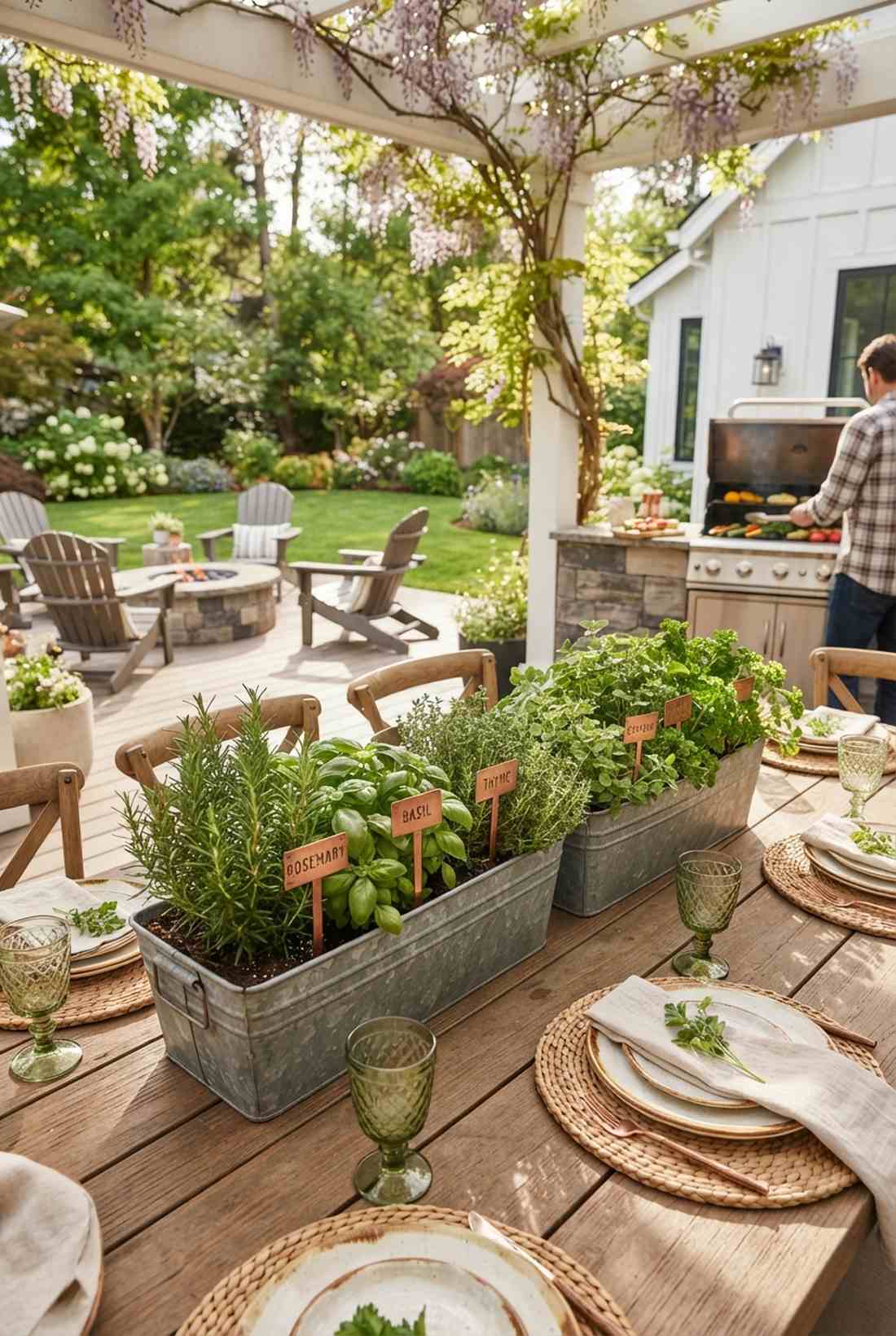 fresh herb centerpieces