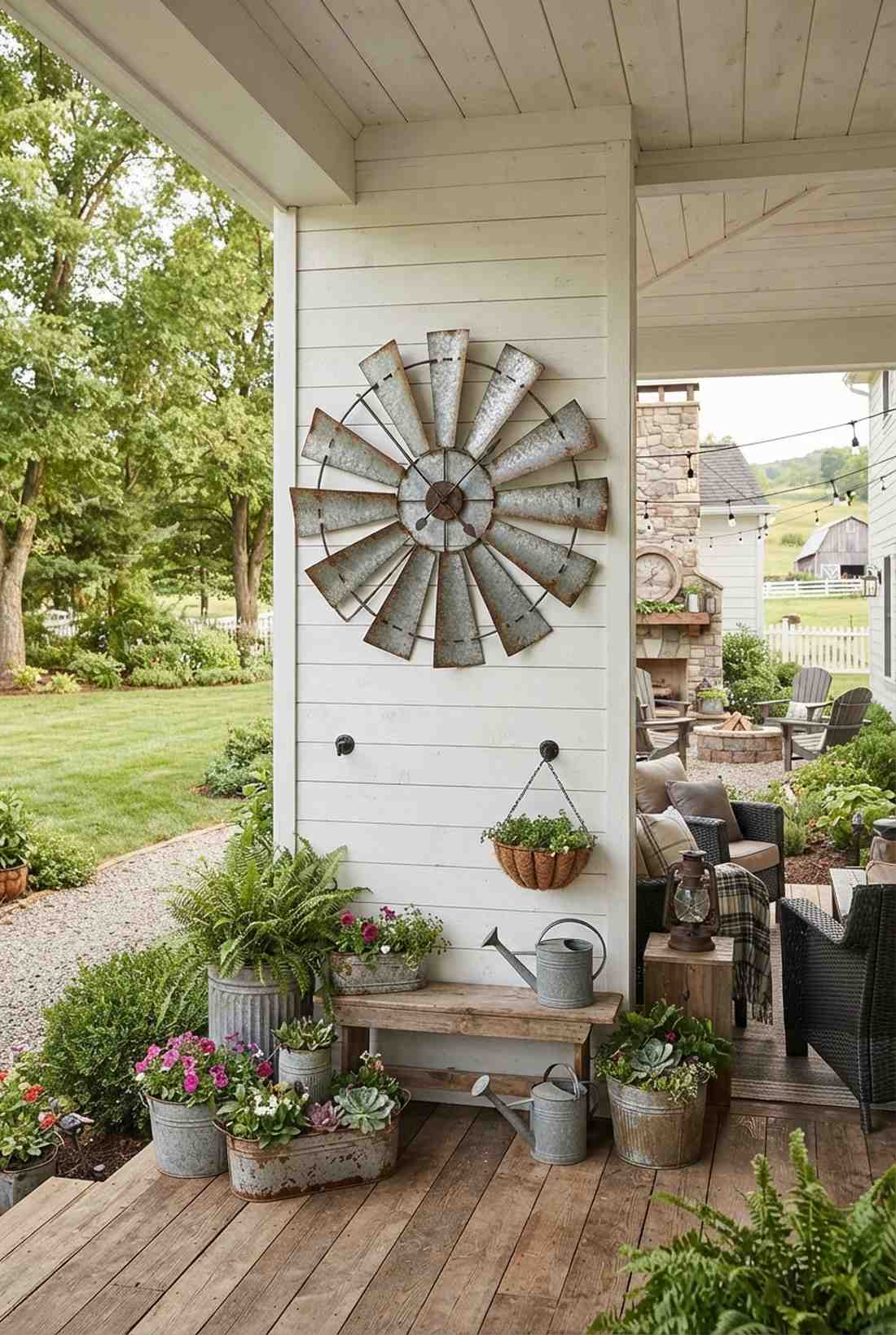 galvanized metal windmill wall art