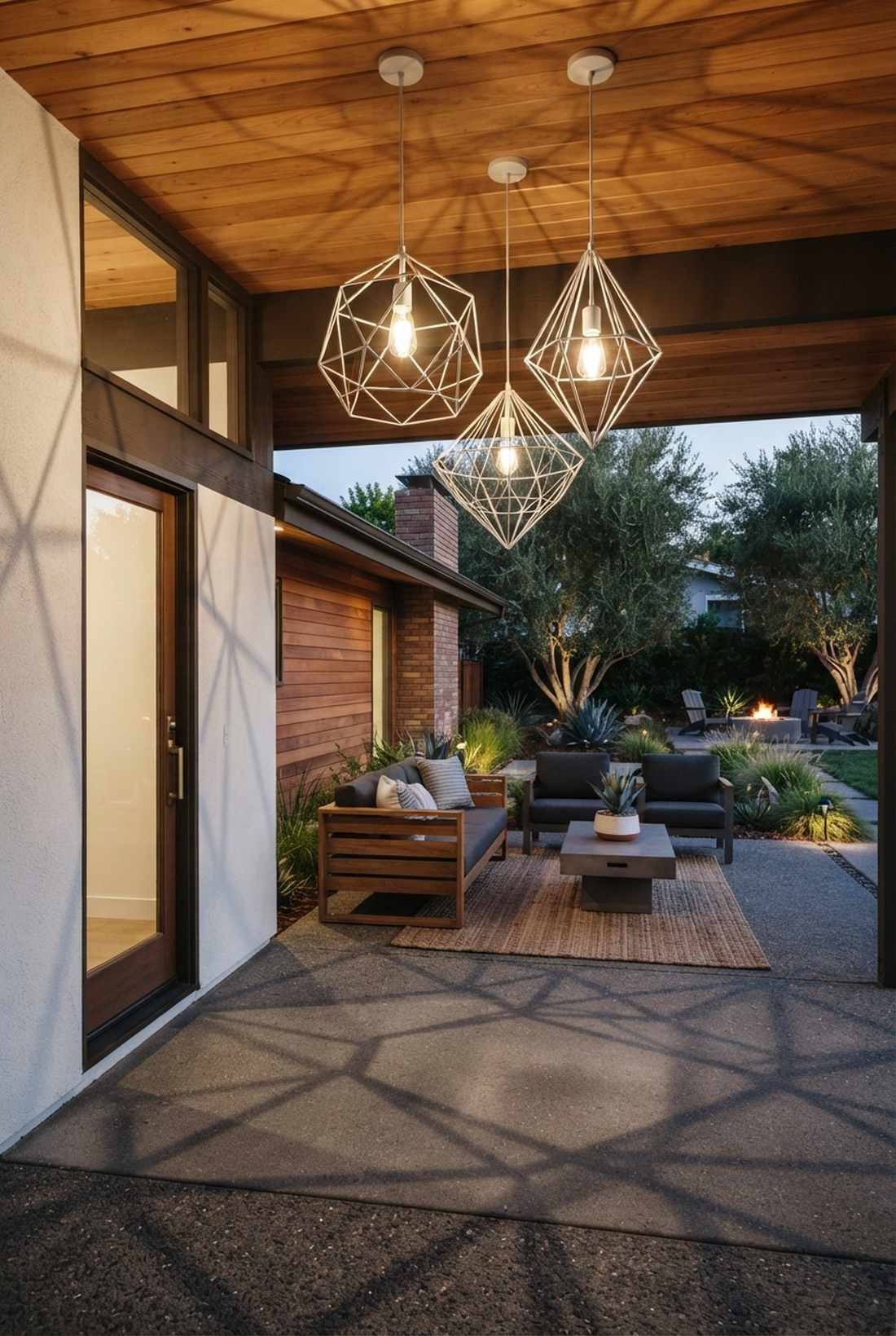 geometric faceted pendants