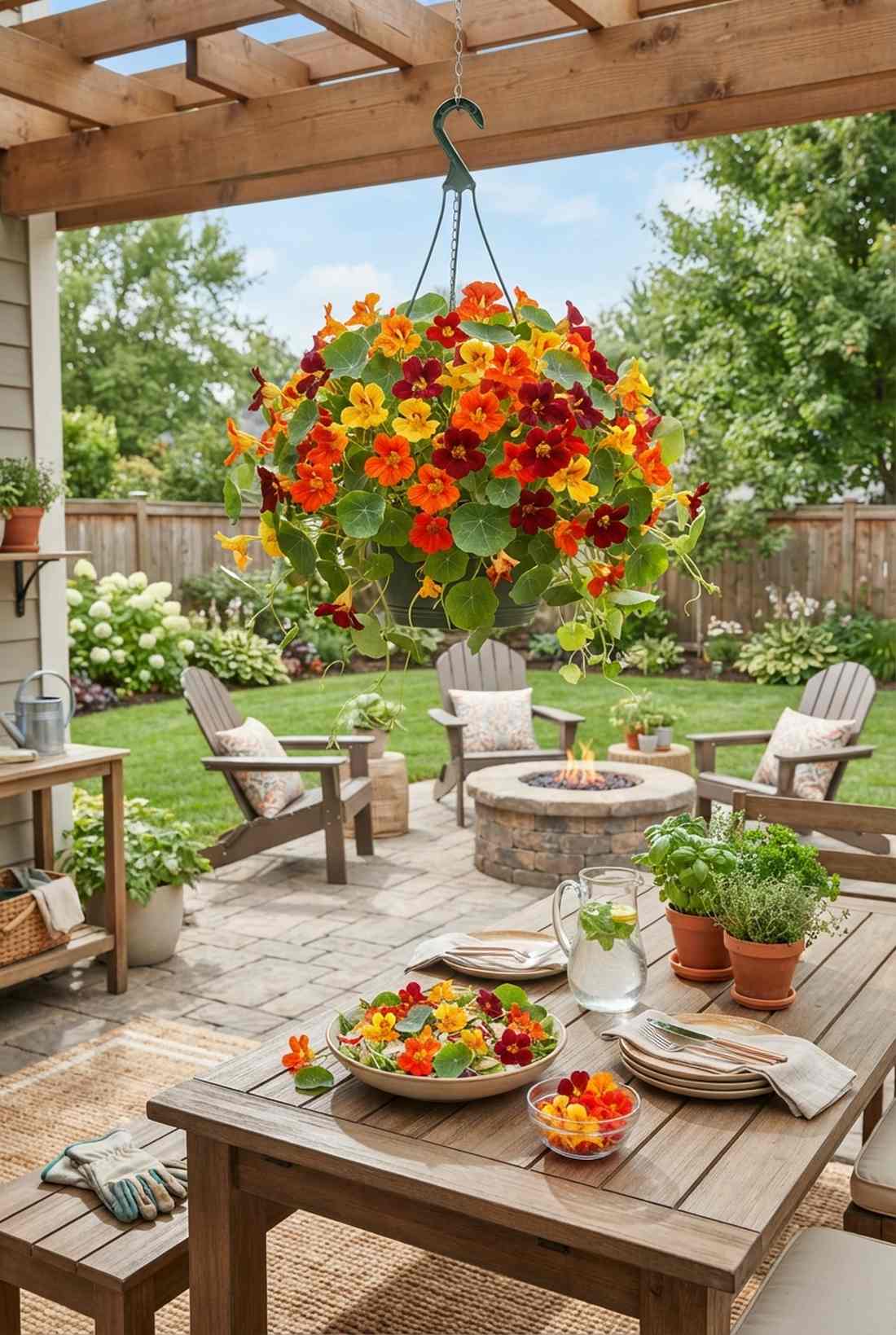 hanging edible flower mix