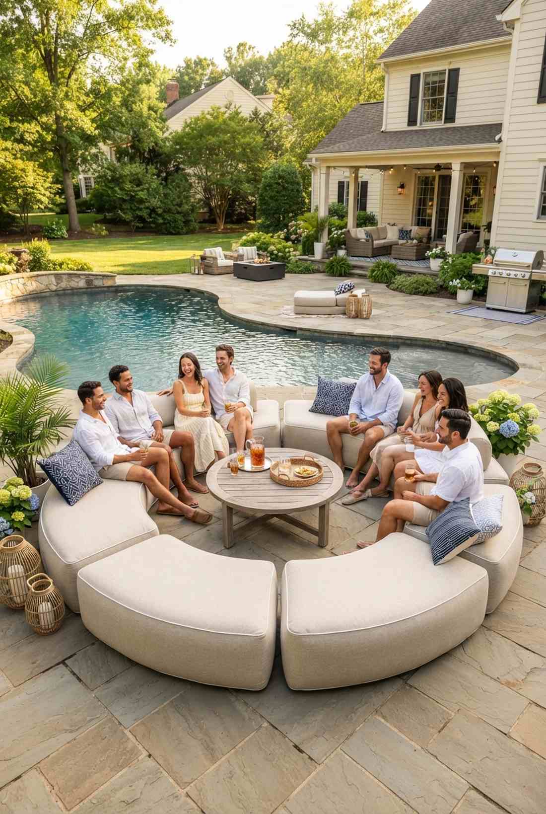 inflatable curved ottoman array
