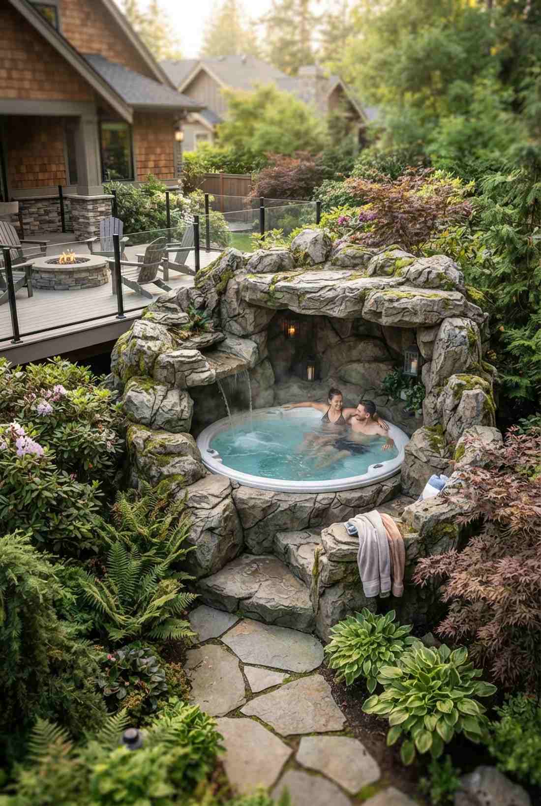 naturalistic jacuzzi grotto