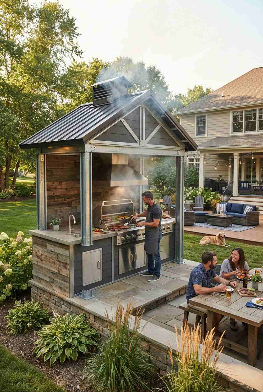 outdoor kitchen cooking pavilion