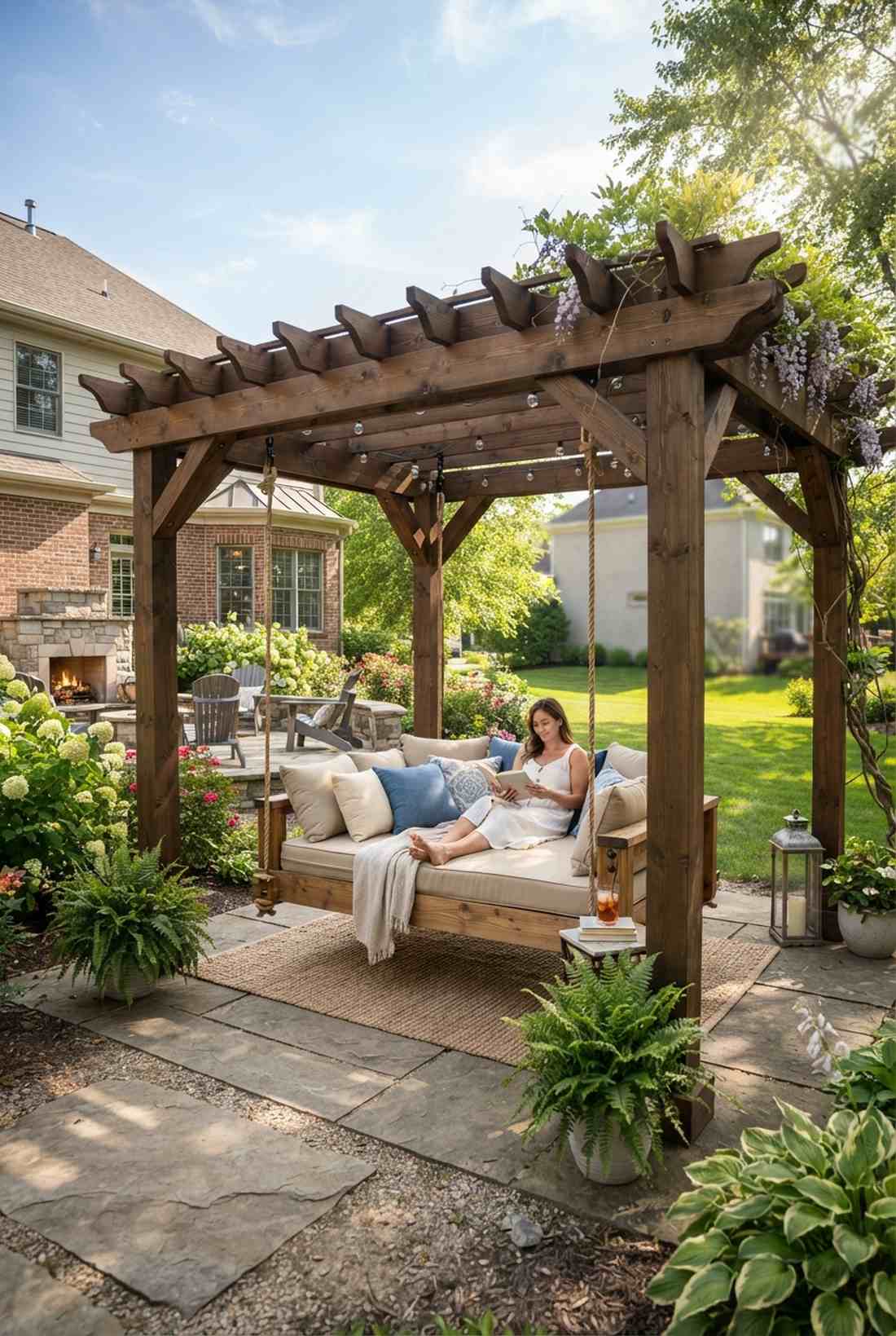 pergola with swing seat