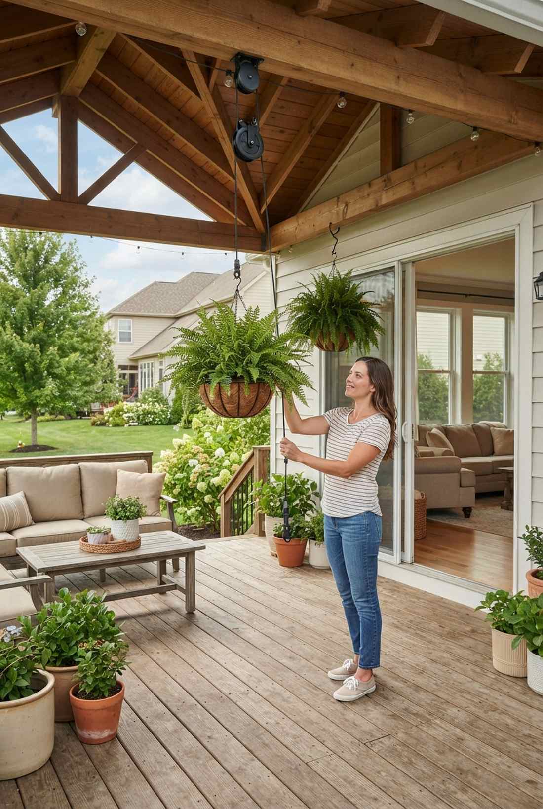 pulley adjustable hanging system