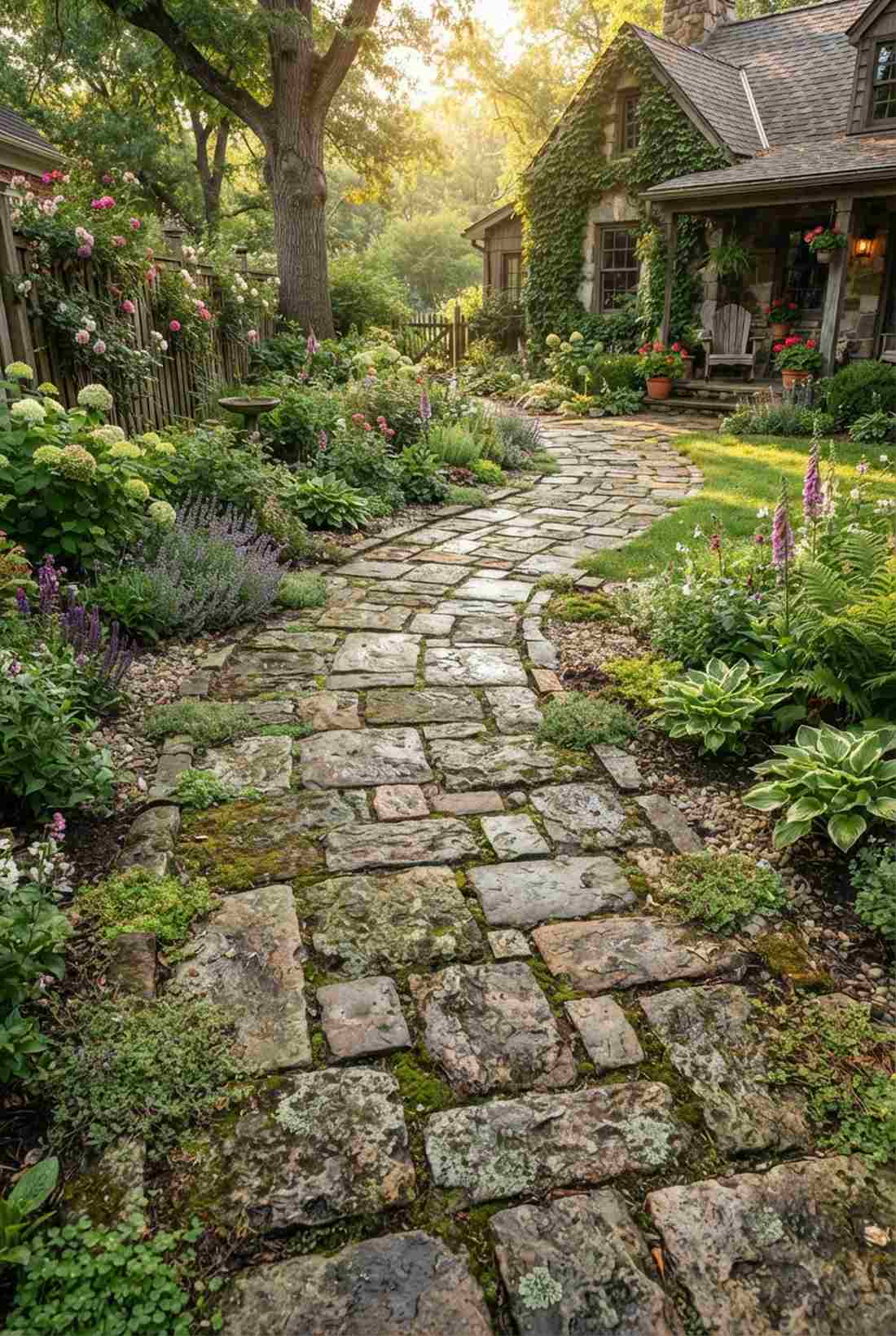 reclaimed stone rustic pathway
