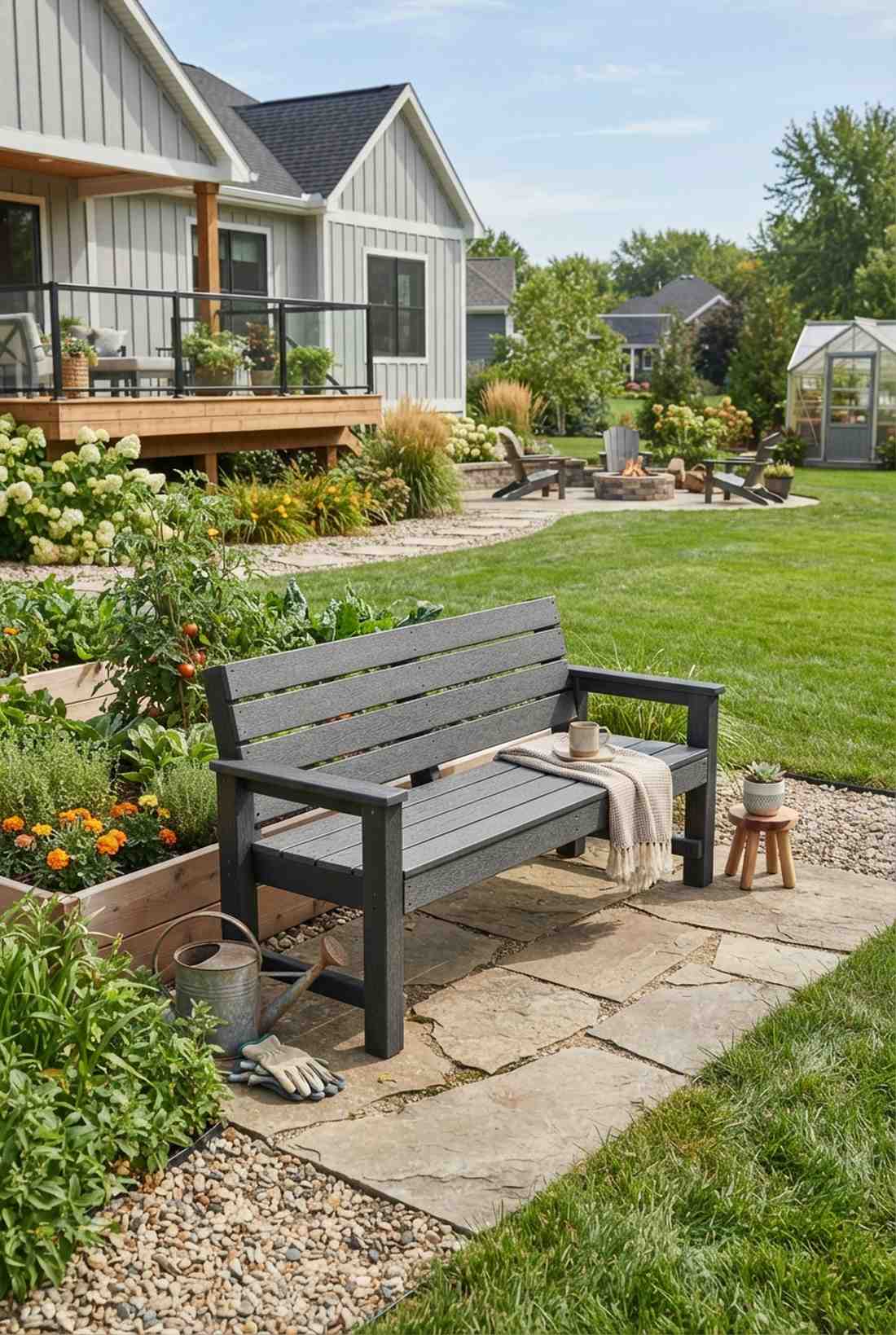 recycled ocean plastic bench