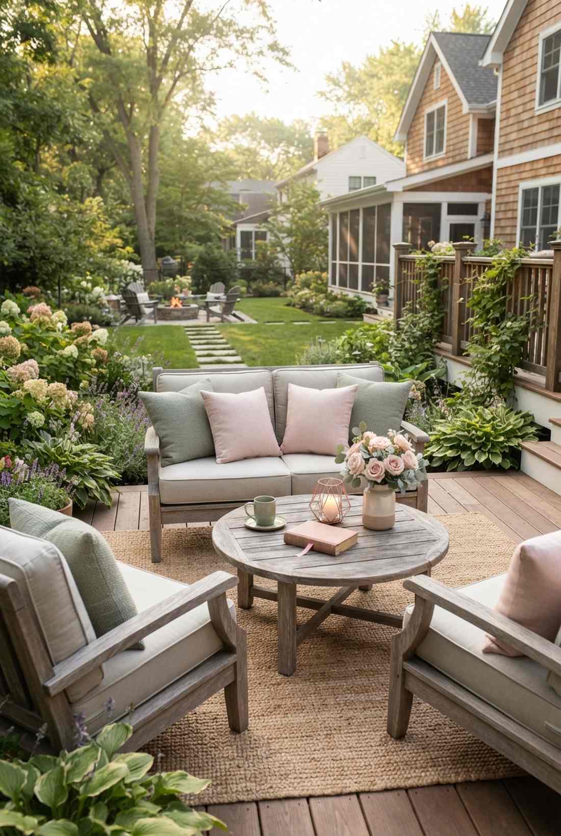 sage green and blush pink softness