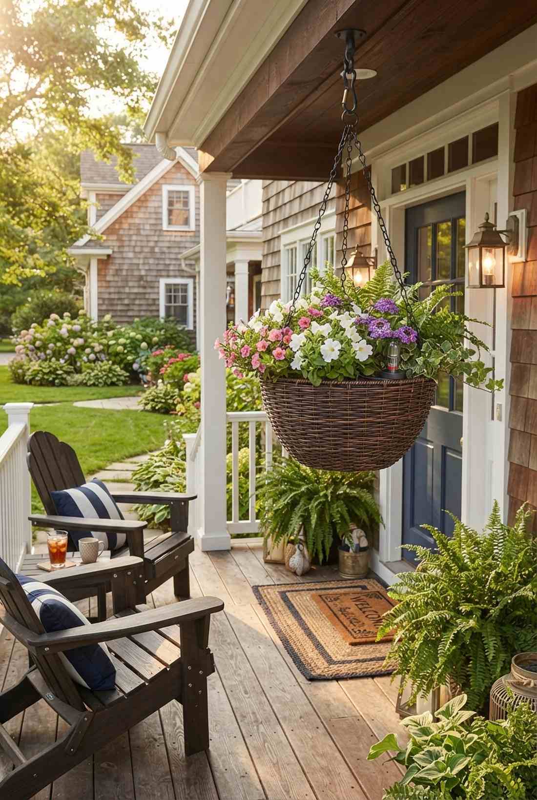 self watering wicker basket