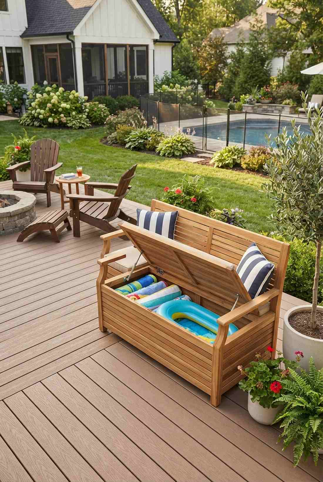 teak storage bench dual function