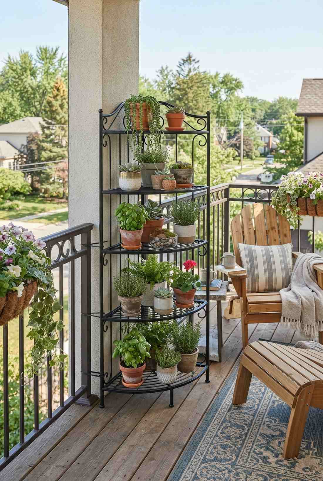 tiered corner shelves