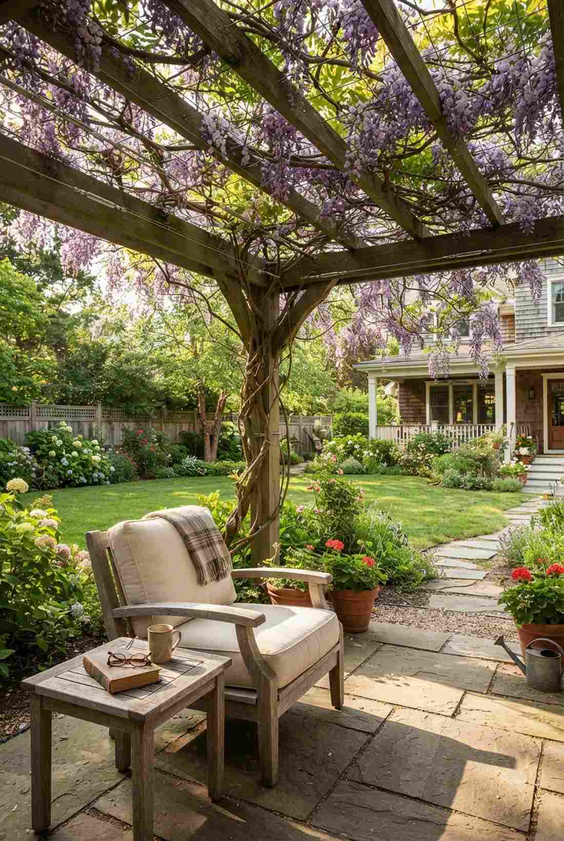 vine covered pergola for living shade
